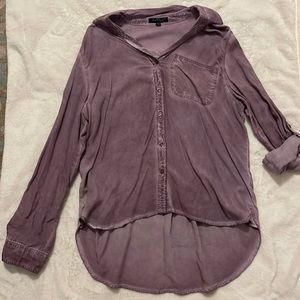 Crushed purple long sleeve/roll up sleep high low top